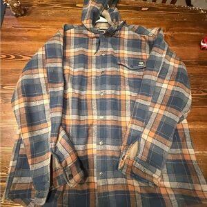 Wolverine Blue and Brown Plaid Hooded Jacket